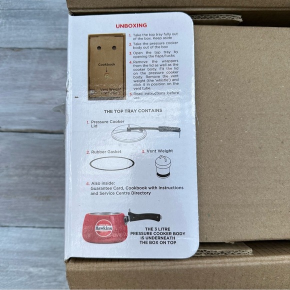 Hawkins Contura Ceramic Coated Pressure Cooker 3 Litres Tomato Red New Unused - Picture 6 of 6